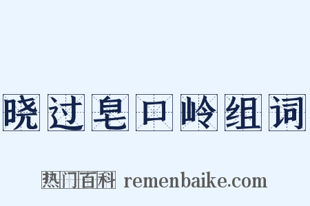 晓过皂口岭组词是什么意思的图片